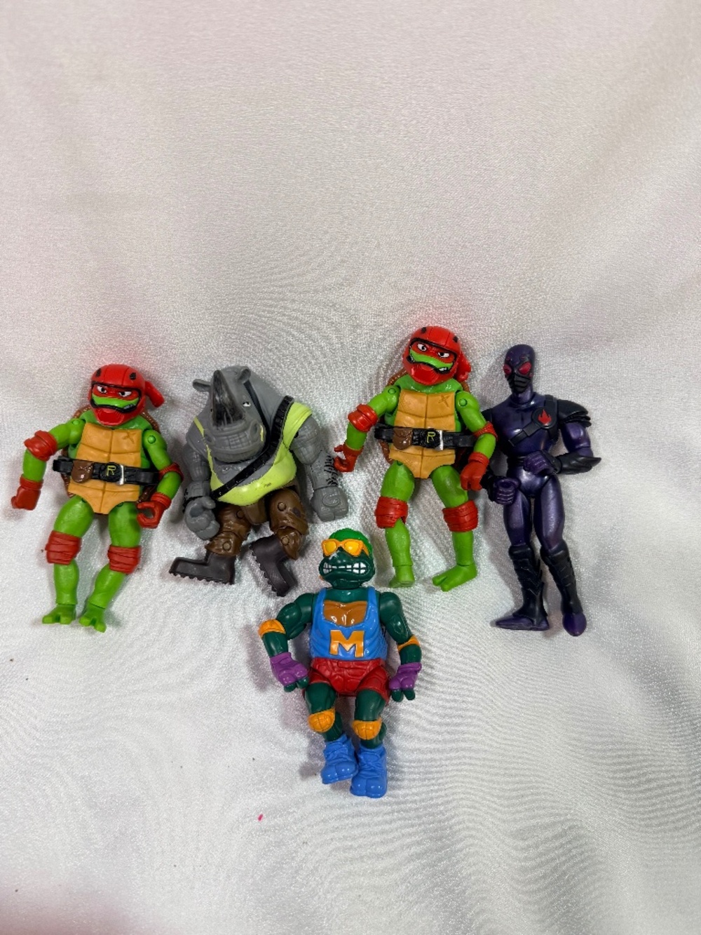 Teenage Mutant Ninja Turtles TMNT Action Figure Lot of 5 Raphael Rocksteady